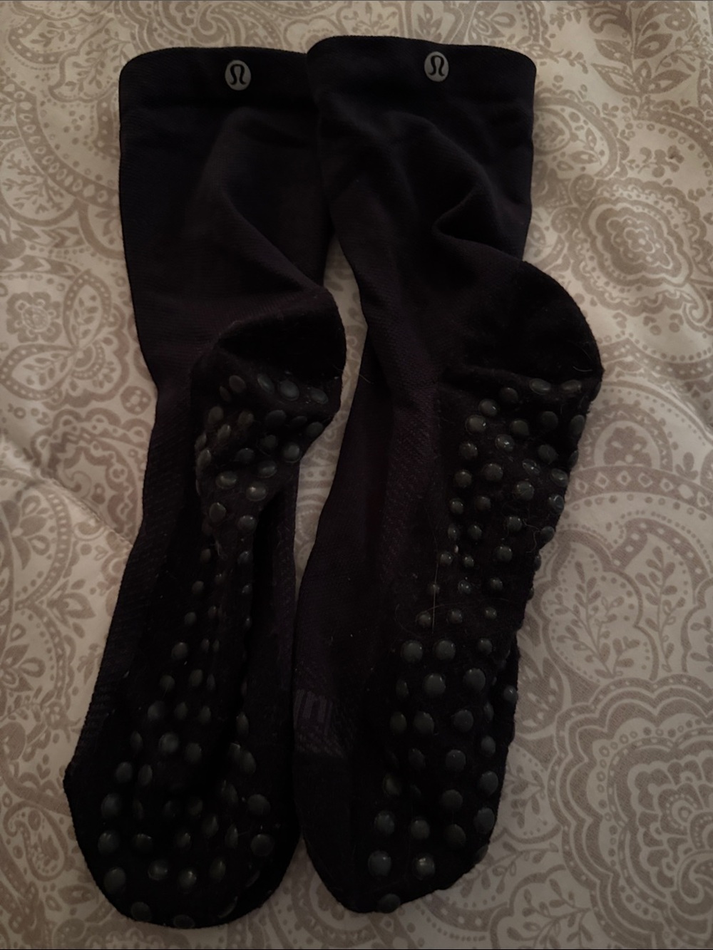 lululemon athletica Black Non-Slip Grip Crew Socks